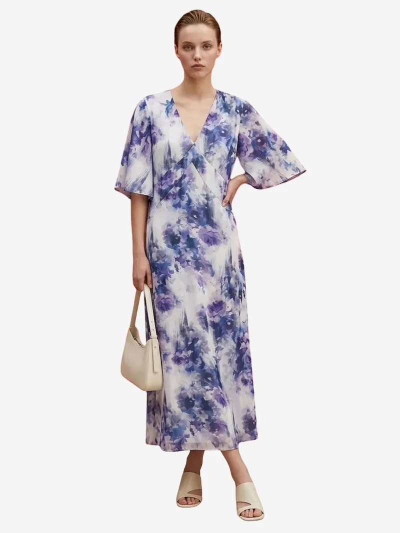 MY FASHION MY FASHION Abstract Print Midi Dress