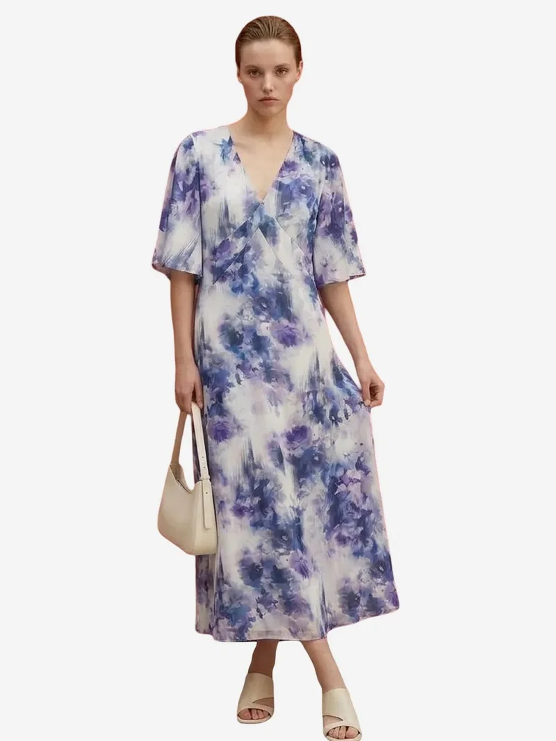 MY FASHION MY FASHION Abstract Print Midi Dress