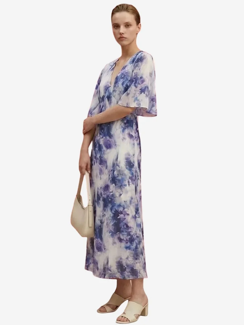 My Fashion Multicolor MY FASHION Abstract Print Midi Dress for Women | Best Price UAE
