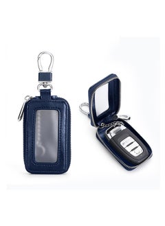 Generic 1 pcs Premium Car Key Fob Case Genuine Leather Car Smart Key fob Holder Car Remote Keychain Bag Universal  - Image 3