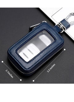 Generic 1 pcs Premium Car Key Fob Case Genuine Leather Car Smart Key fob Holder Car Remote Keychain Bag Universal  - Image 4