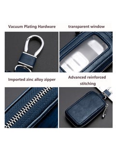 Generic 1 pcs Premium Car Key Fob Case Genuine Leather Car Smart Key fob Holder Car Remote Keychain Bag Universal  - Image 5
