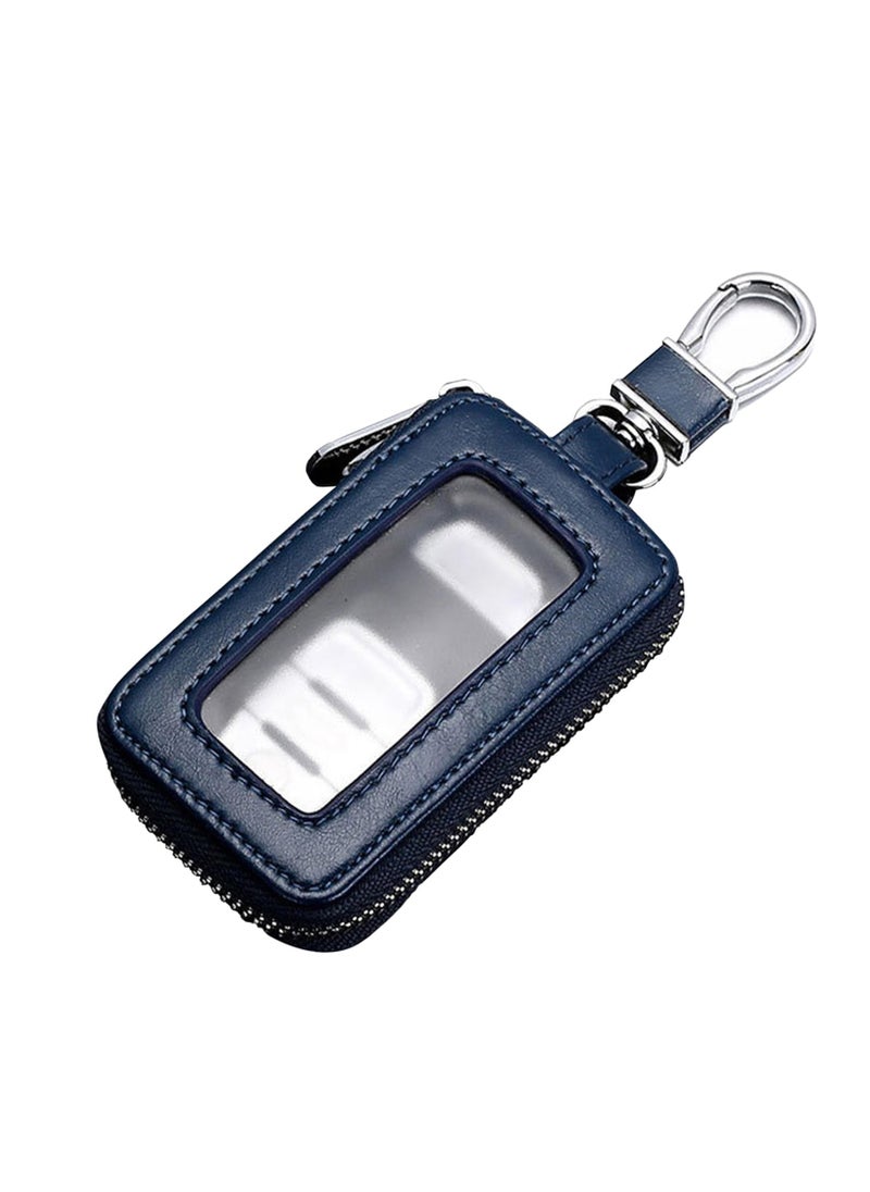 Generic 1 pcs Premium Car Key Fob Case Genuine Leather Car Smart Key fob Holder Car Remote Keychain Bag Universal  - Image 1