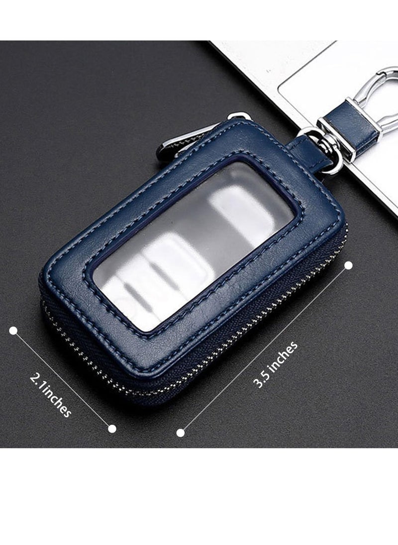 Generic 1 pcs Premium Car Key Fob Case Genuine Leather Car Smart Key fob Holder Car Remote Keychain Bag Universal  - Image 4