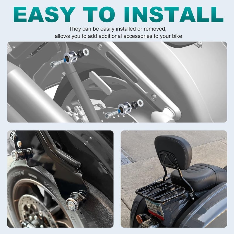 MoKitDora Hold Fast Sissy Bar Docking Hardware Kit for Harley 2018-later Softail Models, Chrome - Image 4