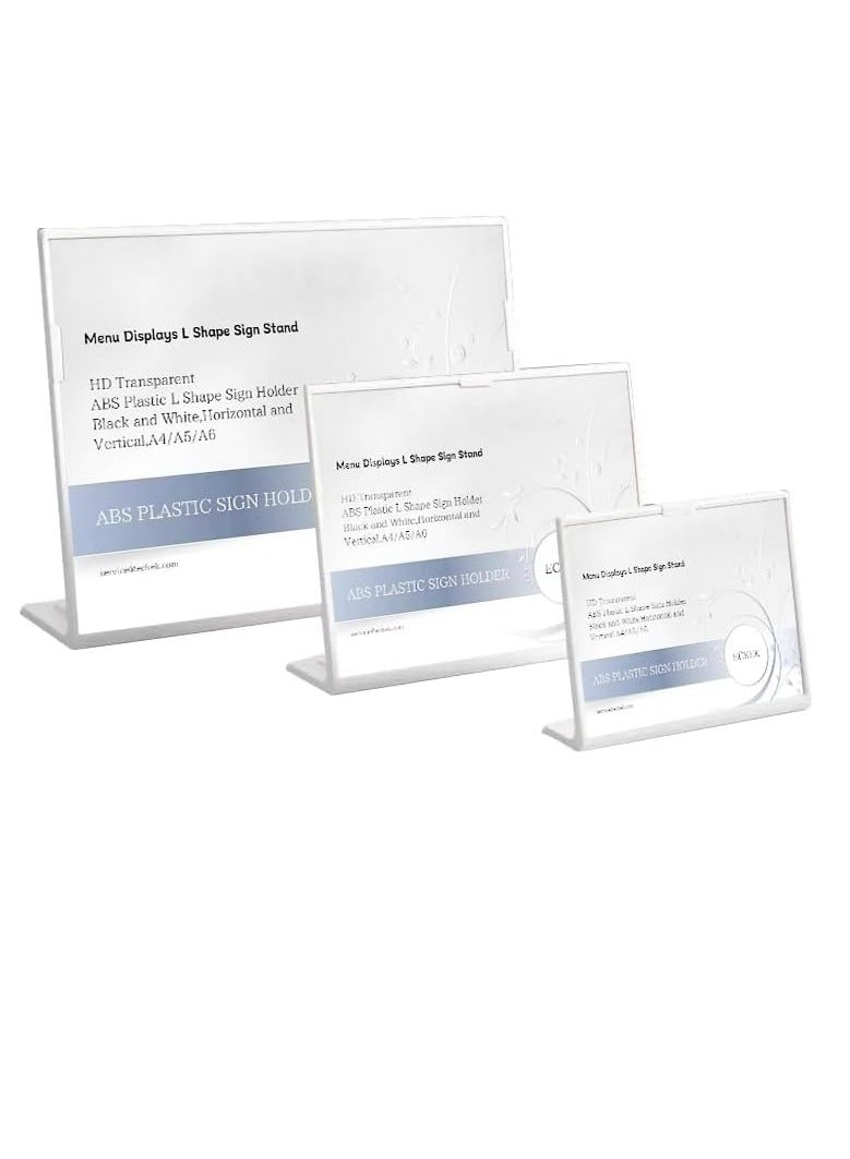 Eckek حامل لافتات من بلاستيك ABS، حامل لعرض القوائم بشكل L - Image 1