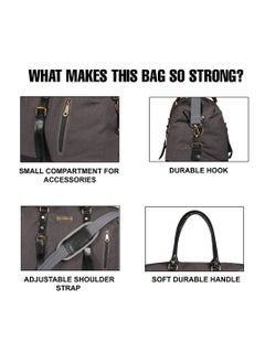 MOUNTHOOD MOUNTHOOD Duffel / Duffle Bag for Men and Women - Premium Quality Long Lasting Canvas with Faux Leather - Polaris Dark Gray  - Image 3