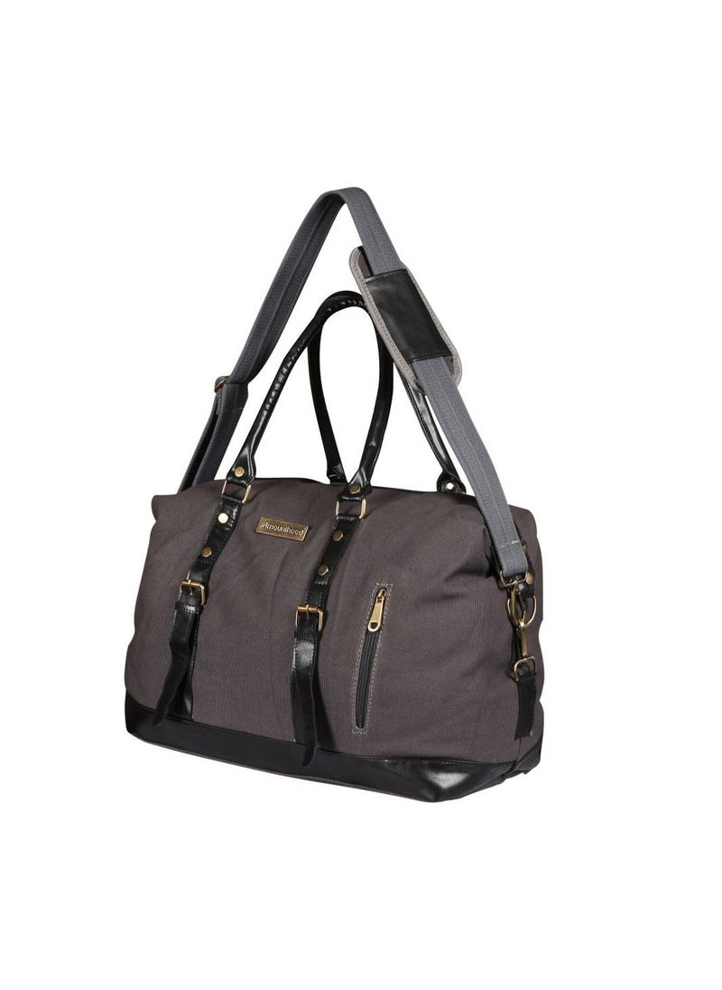 MOUNTHOOD - MOUNTHOOD Duffel / Duffle Bag for Men and Women - Premium Quality Long Lasting Canvas with Faux Leather - Polaris Dark Gray - Image 1