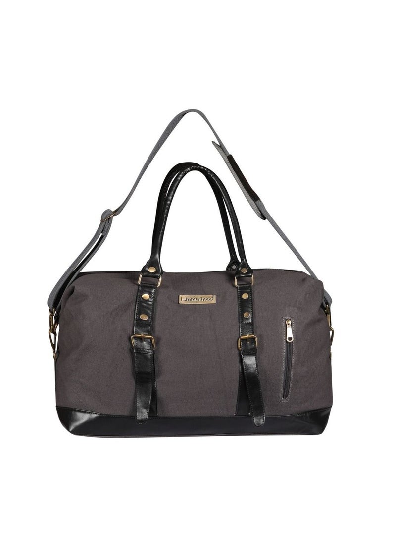 MOUNTHOOD - MOUNTHOOD Duffel / Duffle Bag for Men and Women - Premium Quality Long Lasting Canvas with Faux Leather - Polaris Dark Gray - Image 1