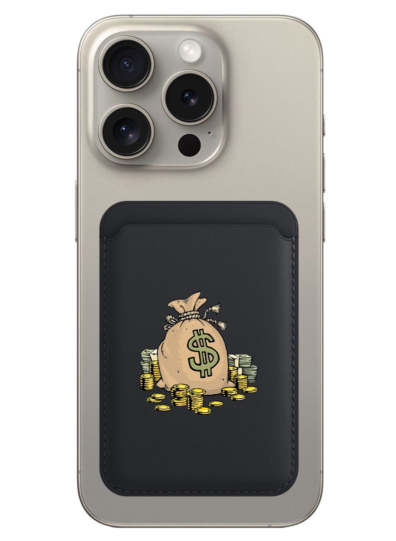 Theodor Magnetic Wallet, Compatible with MagSafe Wallet, for iPhone Wallet, for iPhone 16/15/14/13/12 Series, Not for iPhone 13/12 mini, 3 Card Holder, Vegan Leather, Black - do-not-touch - Image 1