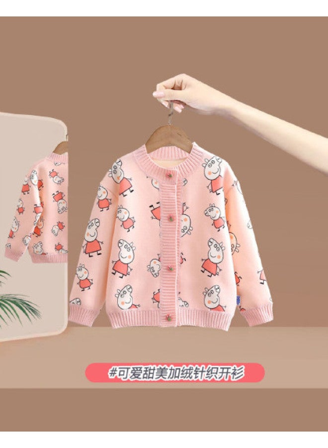 Peppa Pig new Autumn/winter Kids' Sweater - Comfortable & Versatile Girls' Casual Outerwear - Image 1