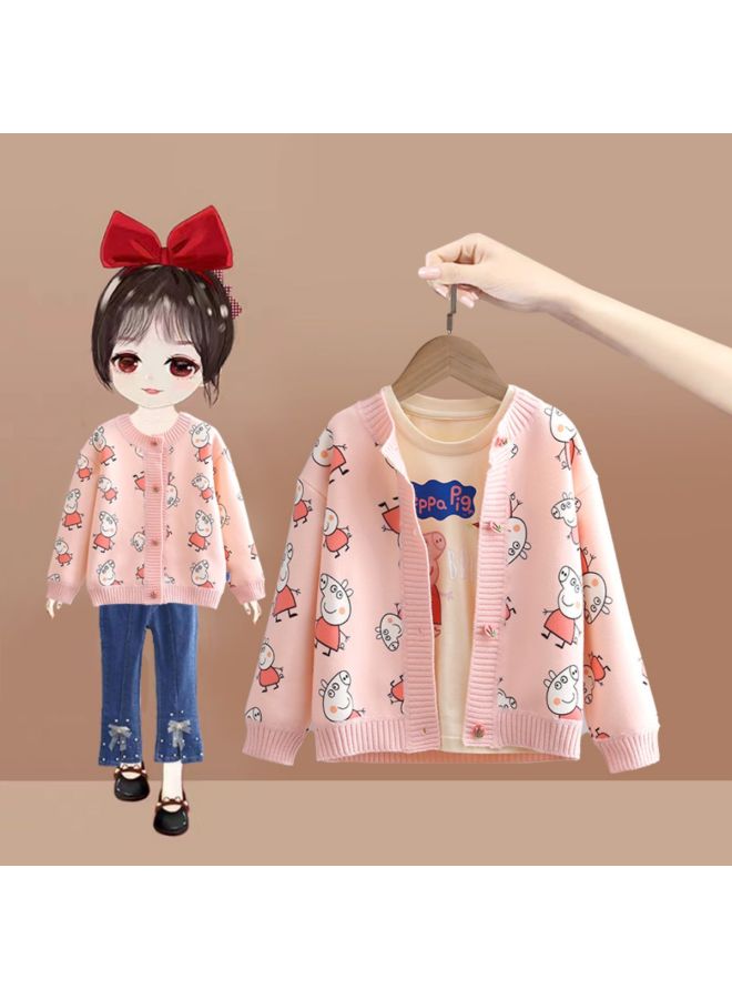 Peppa Pig new Autumn/winter Kids' Sweater - Comfortable & Versatile Girls' Casual Outerwear - Image 4