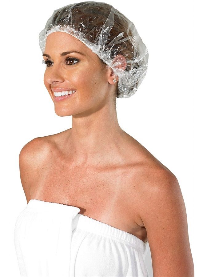 Colortrak Professional Bouffant Processing Caps, Single Use, Contain Hair During Perms, Conditioners, Relaxers, and Coloring, 21 Inch Diameter, Clear Plastic, Usable as Shower Cap, 100 Per Pack - Image 2