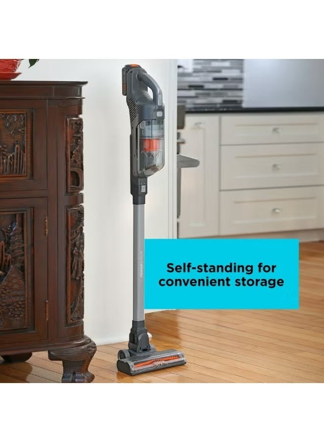 Black+Decker Cordless Stick Vacuum Cleaner, 18V, Cyclonic Filtration, Floor Sense Technology, Edge Cleaning, 40-Min Runtime, Self-Standing Design, LED Headlights - Image 5