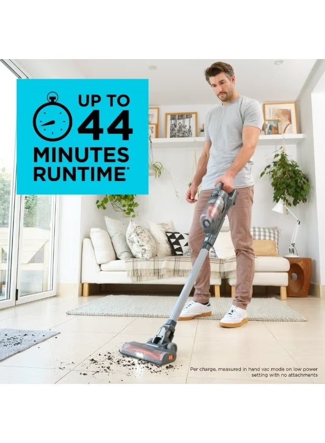 Black+Decker Cordless Stick Vacuum Cleaner, 18V, Cyclonic Filtration, Floor Sense Technology, Edge Cleaning, 40-Min Runtime, Self-Standing Design, LED Headlights - Image 3