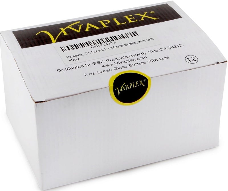 Vivaplex زجاجات فيفابلكس 12 خضراء سعة 2 أونصة مع أغطية - Image 2