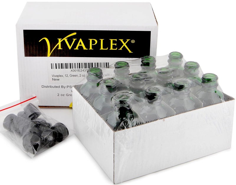 Vivaplex زجاجات فيفابلكس 12 خضراء سعة 2 أونصة مع أغطية - Image 3