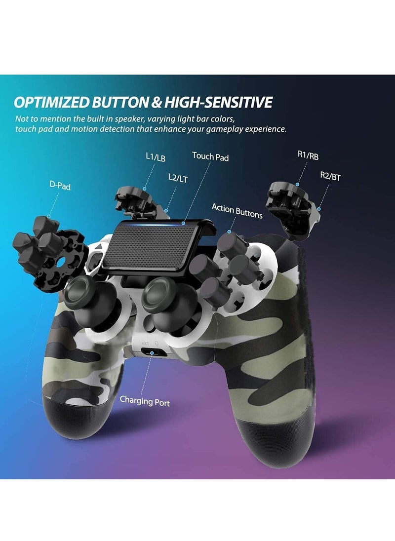 Generic - Wireless Controller for PlayStation 4 Compatible with PlayStation 4/PlayStation Slim/PlayStation Pro 6-Axis Motion Sensor and Dual Vibration New Model White - Image 1
