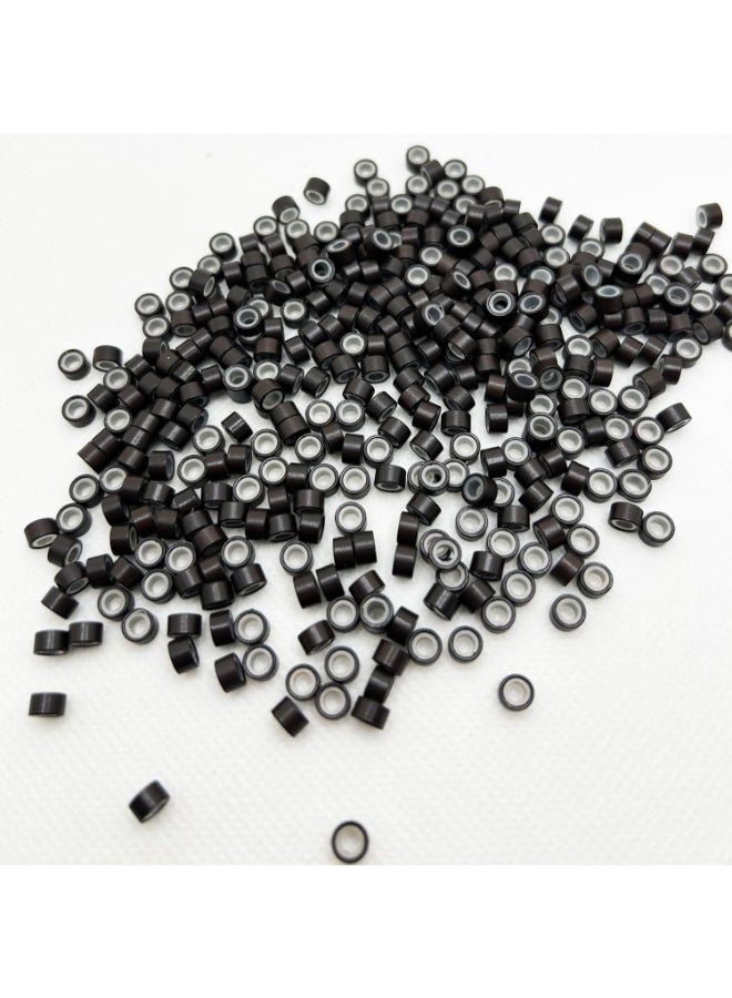 Peiyulex Hair Extension Beads Microlink Beads 5mm Silicon Beads for Hair ExtensionsSilicone Lined Micro Links Rings Beads Hair Feather Extensions Black 500pcs - Image 4