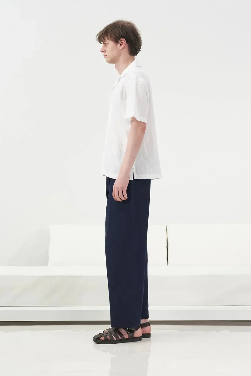 Giesto White GIESTO Short Sleeve Textured Cotton Shirt for Men | Best Price UAE