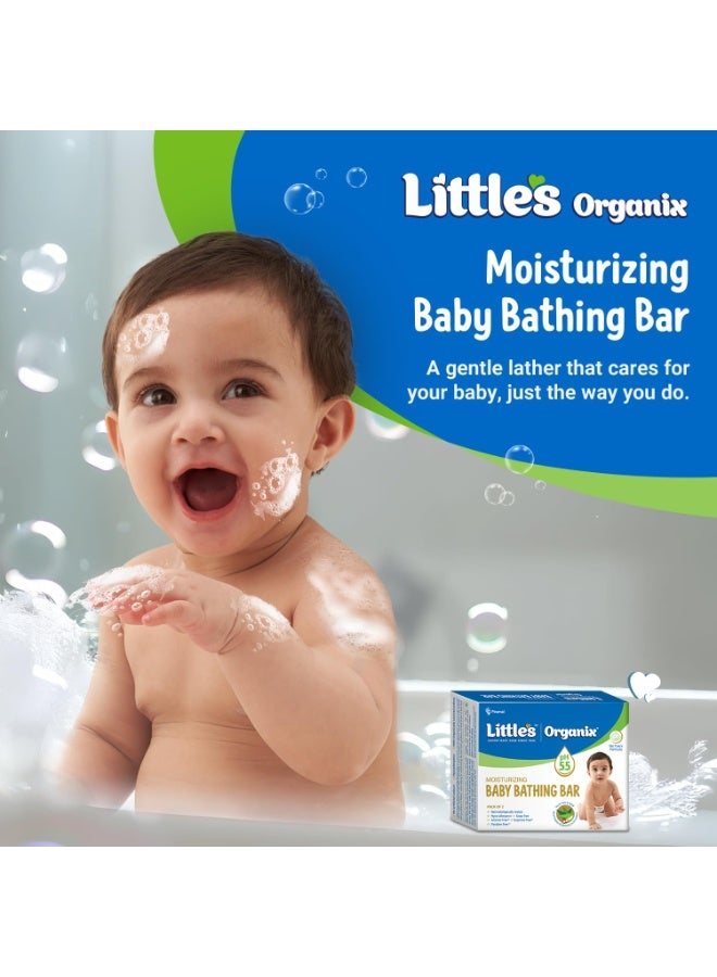 Little's Organix Moisturizing Baby Bathing Bar | Skin Balanced pH 5.5 | 75g x PO 1 | 100% Soap Free & Tear Free Newborn Baby Soap | Shea Butter, Aloe & Neem | Hypoallergenic & Dermatologically Tested - Image 4