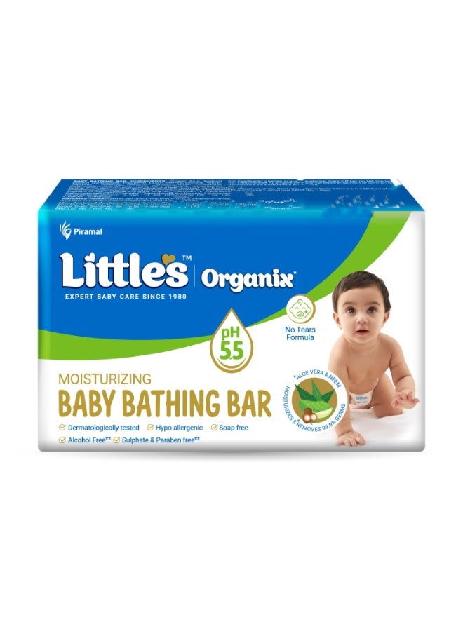 Little's Organix Moisturizing Baby Bathing Bar | Skin Balanced pH 5.5 | 75g x PO 1 | 100% Soap Free & Tear Free Newborn Baby Soap | Shea Butter, Aloe & Neem | Hypoallergenic & Dermatologically Tested - Image 1