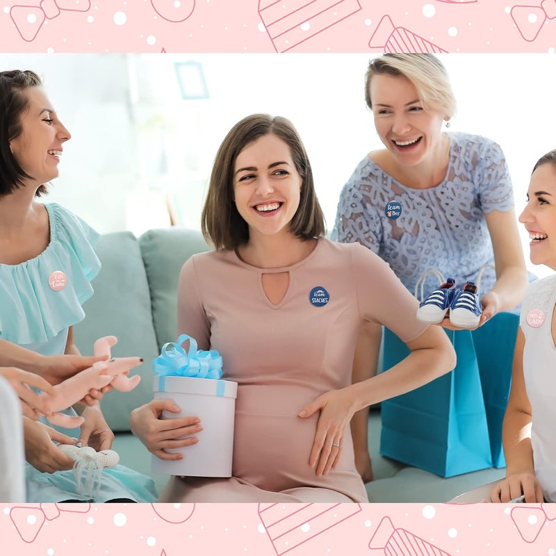 Epakh 80 قطعة أزرار كشف الجنس فريق ولد بنت دبابيس ملابس كشف الجنس أزرار حفلة استحمام الأطفال أفكار ألعاب حفلات أزرار خلفية لوازم حفلات 15 بوصة - Image 5