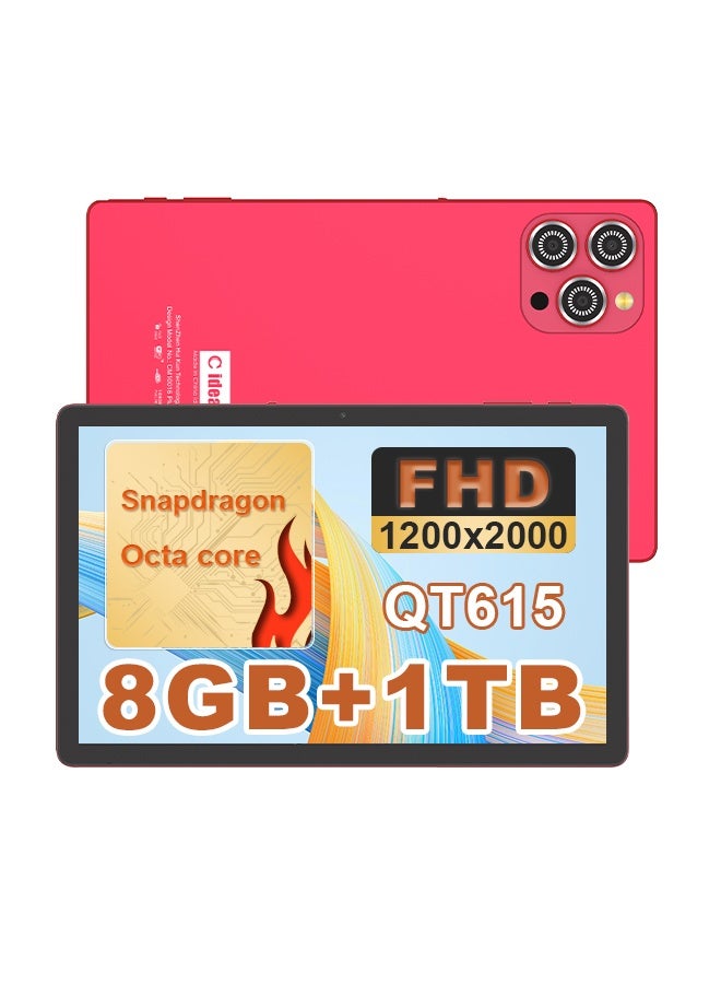 C Idea Tablet 10.36 Inch , WIFI Android Tablet Pc with 8GB+1TB, 2K Screen Educational Tablet with keyboard and Pen CM10016plus red - Image 1