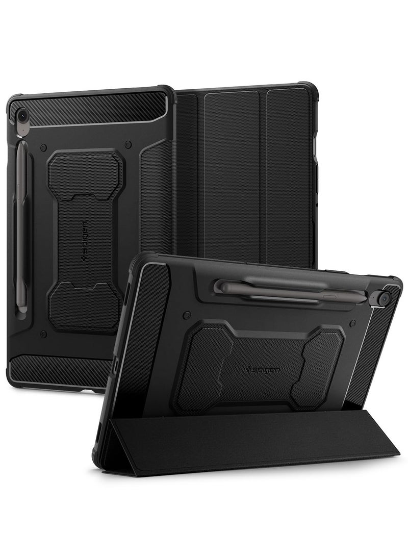 Spigen Rugged Armor Pro Samsung Galaxy Tab S10 FE+ Case Cover (2025) with S Pen Holder [Tab S10 FE PLUS] - Black  - Image 1