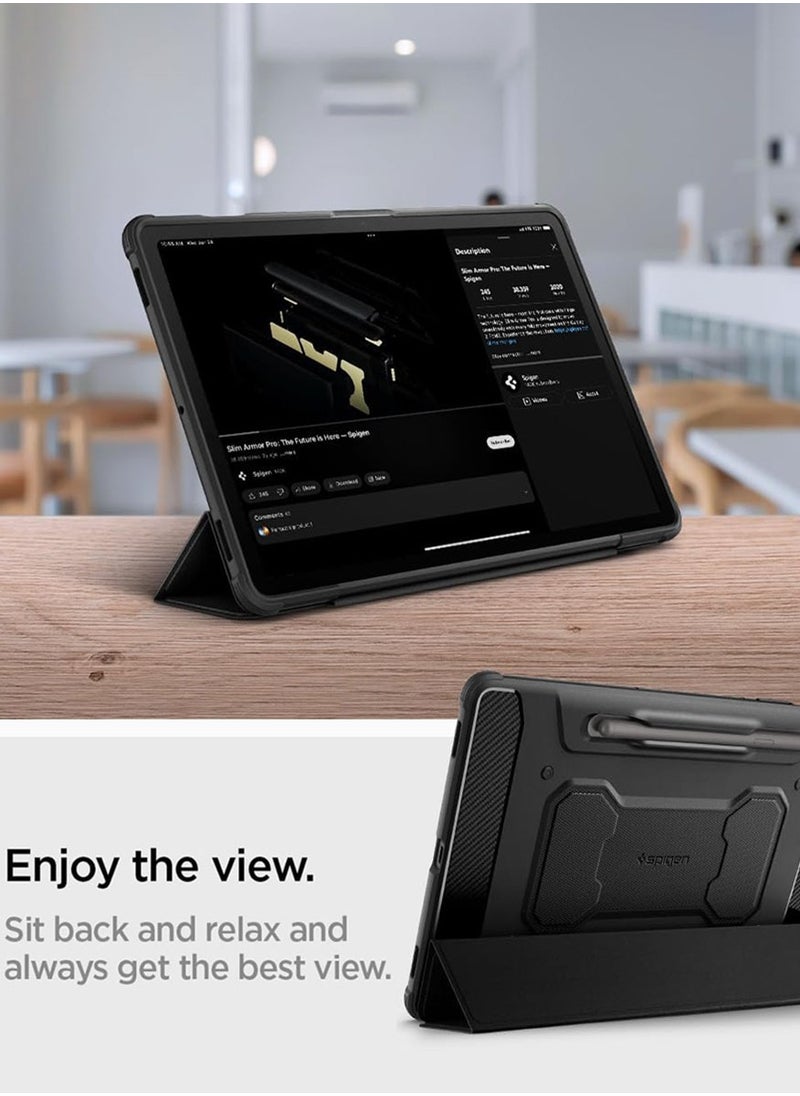 Spigen Rugged Armor Pro Samsung Galaxy Tab S10 FE+ Case Cover (2025) with S Pen Holder [Tab S10 FE PLUS] - Black  - Image 4