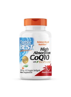 High Absorption Coq10 With Bioperine Vegetarian Gluten Free Naturally Fermented Heart Health & Energy Production 200 Mg 60 Veggie Softgels
