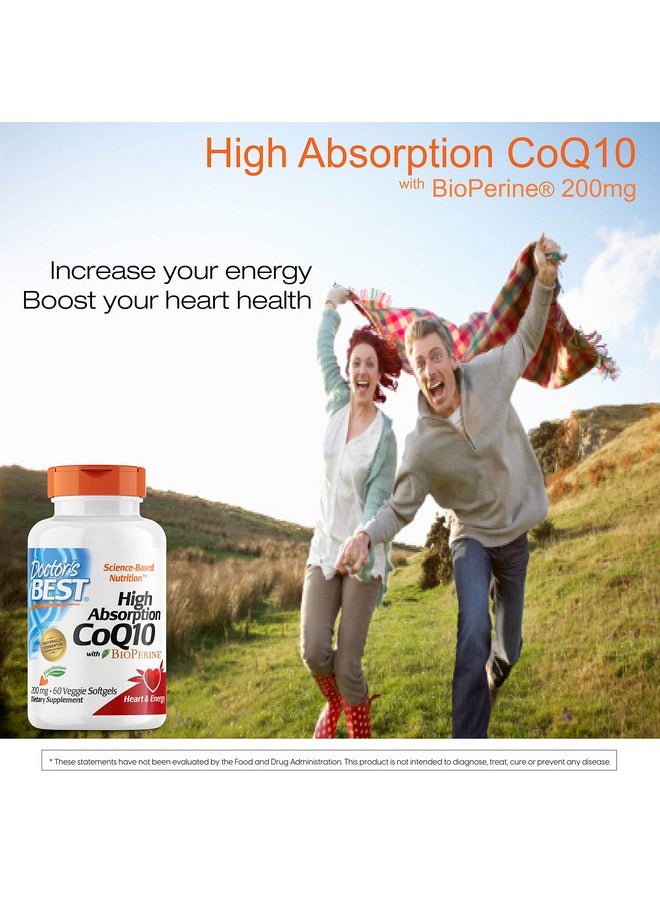 Doctor's BEST - High Absorption Coq10 With Bioperine Vegetarian Gluten Free Naturally Fermented Heart Health & Energy Production 200 Mg 60 Veggie Softgels - Image 1