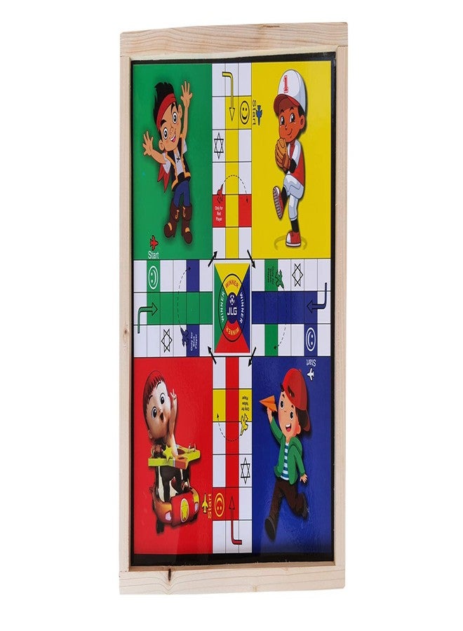 JLG Magnetic 2 in 1 Board Chess Ludo13x13 inches Wooden Framed Games - Image 2
