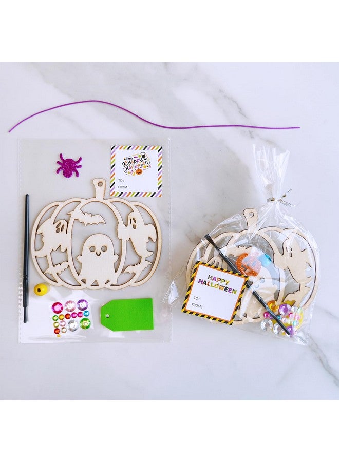 وينلين 24 مجموعة من أدوات صنع اليقطين في عيد الهالوين، زينة اليقطين الخشبية غير المكتملة، أدوات صنع اليقطين الخشبية القابلة للطلاء، أنشطة الفصل الدراسي للأطفال، مشروع فني، ديكورات الهالوين - Image 4