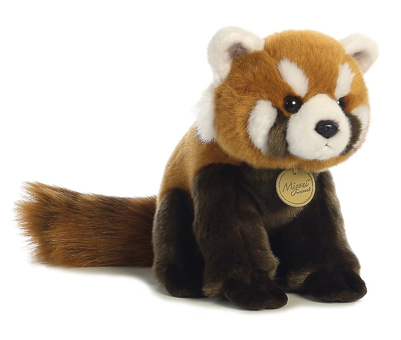 اورورا Aurora رائعتين Miyoni Red Panda حيوان محشو - التفاصيل النابضة بالحياة - الرفقة العزيزة - بني 9 بوصات - Image 1