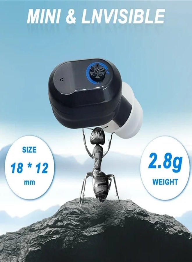 Rechargeable Noise Reduction Elderly Hearing Aid, Hearing Amplifier for Adults with Severe Hearing Loss, 16-Channel Digital Chip Sound Processing, with Magnetic Contact Charging Case, Gives You All-Day Comfort