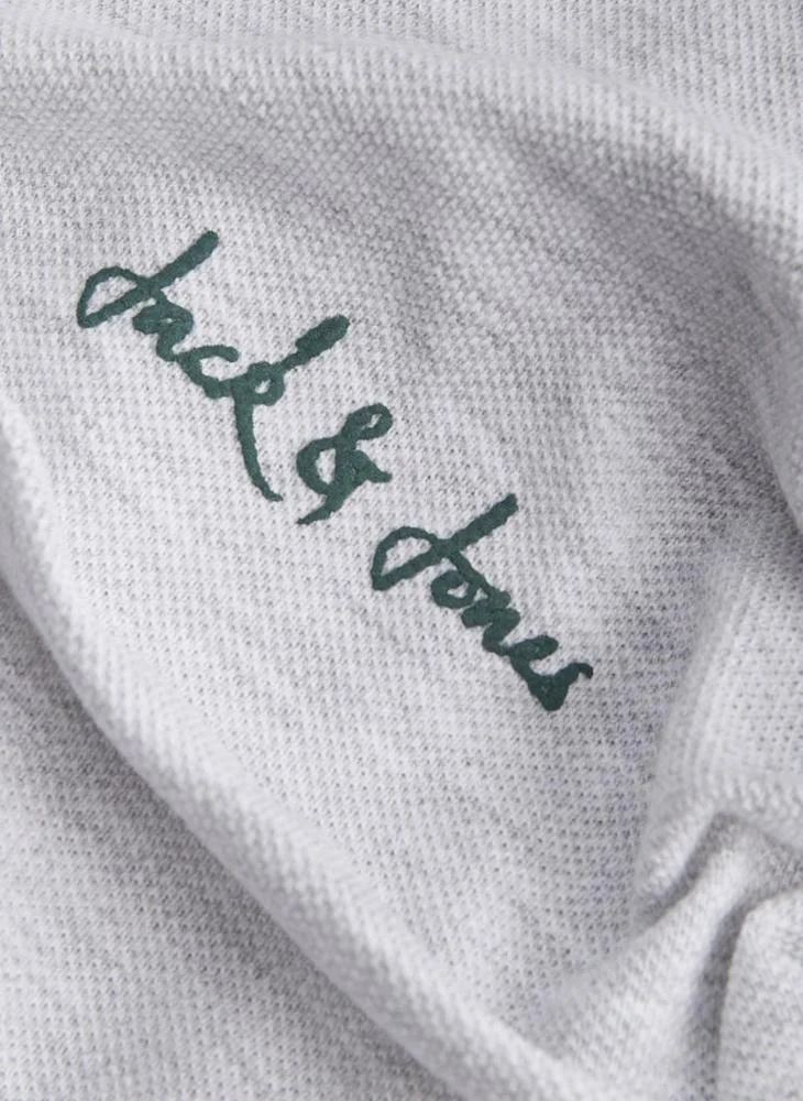 JACK & JONES White Melange Short sleeve Regular fit polo for Men | Best Price UAE