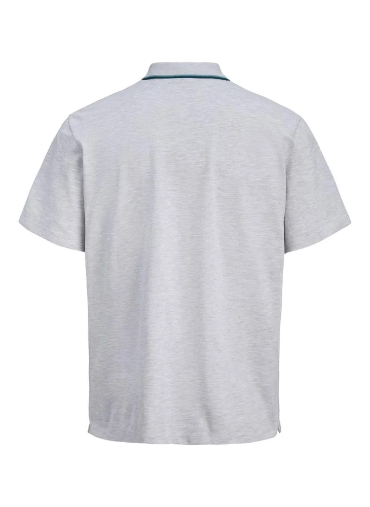 JACK & JONES White Melange Short sleeve Regular fit polo for Men | Best Price UAE