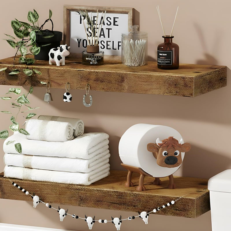 Blushtier Highland Cow Toilet Paper Holder Highland Cow Bathroom Decor 3D Printing Funny Cute Free Standing Toilets Storage for Bathroom Kitchen Bedroom Decor - Image 5
