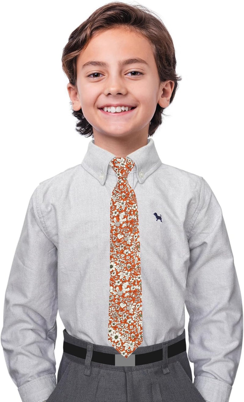 BELLUNO Boys' Floral Ties, Hook and Loop Pre-tied Flower Ties for Little Kids and Pre-teens - Image 2