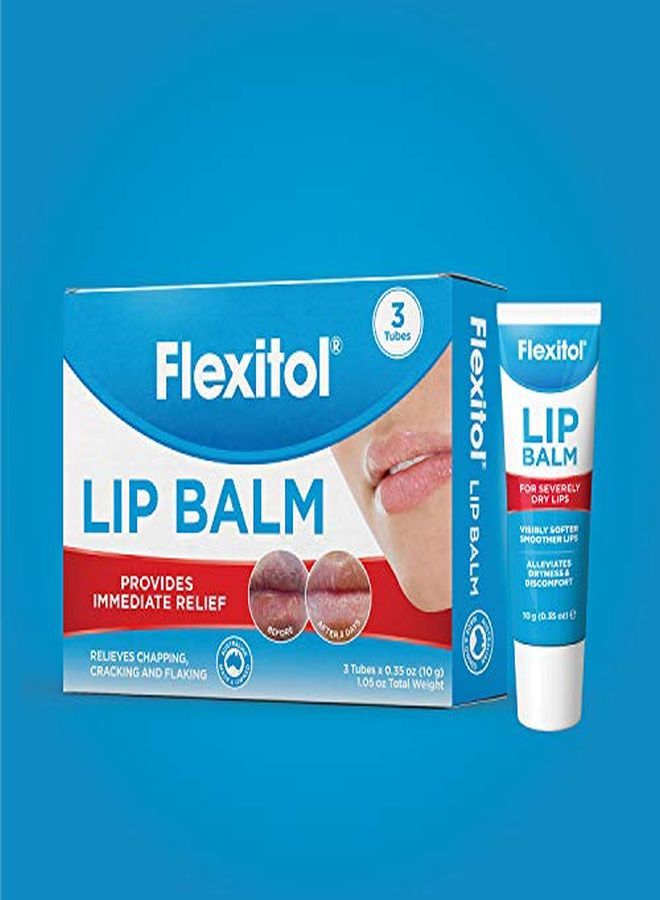 Flexitol Lip Balm, 0.35 Ounce Tube (3 Pack) - Image 1