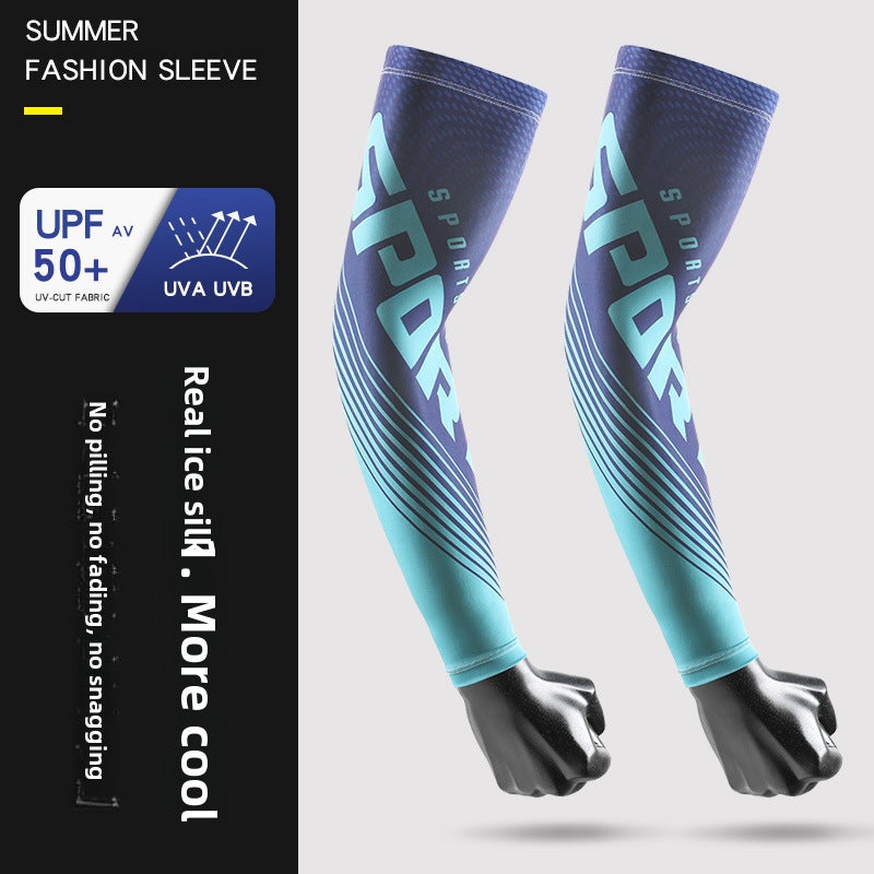 UV Protective Breathable Arm Covers Cyclist Blue 