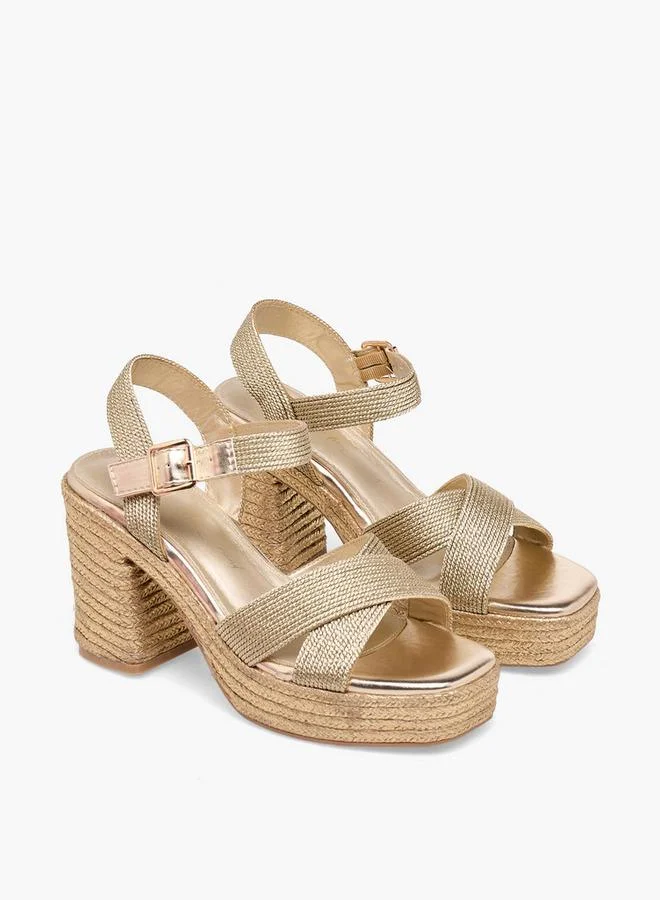 إكستي Women Cross Strap Block Heel Sandals