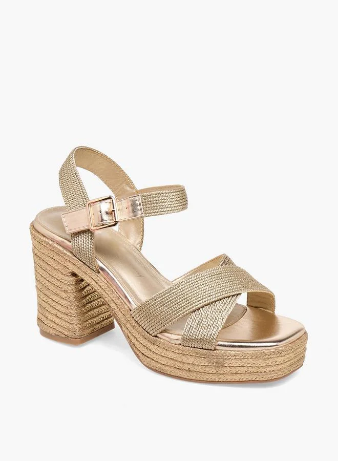 إكستي Women Cross Strap Block Heel Sandals
