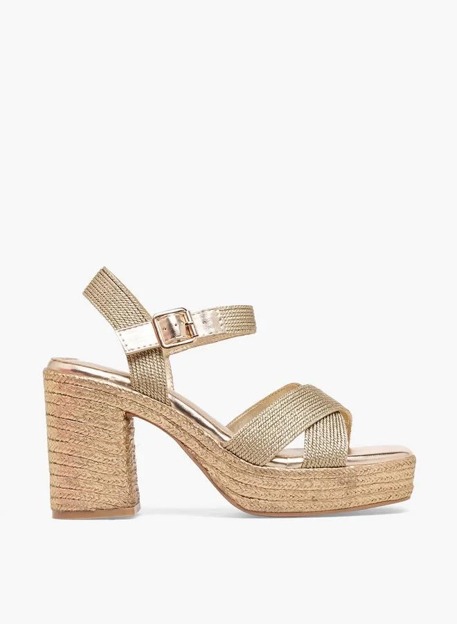 إكستي Women Cross Strap Block Heel Sandals