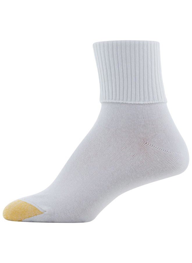 GOLDTOE Women's Classic Turn Cuff Socks, Multipairs Casual (Pack of 6), White (6-pairs), L - Image 4