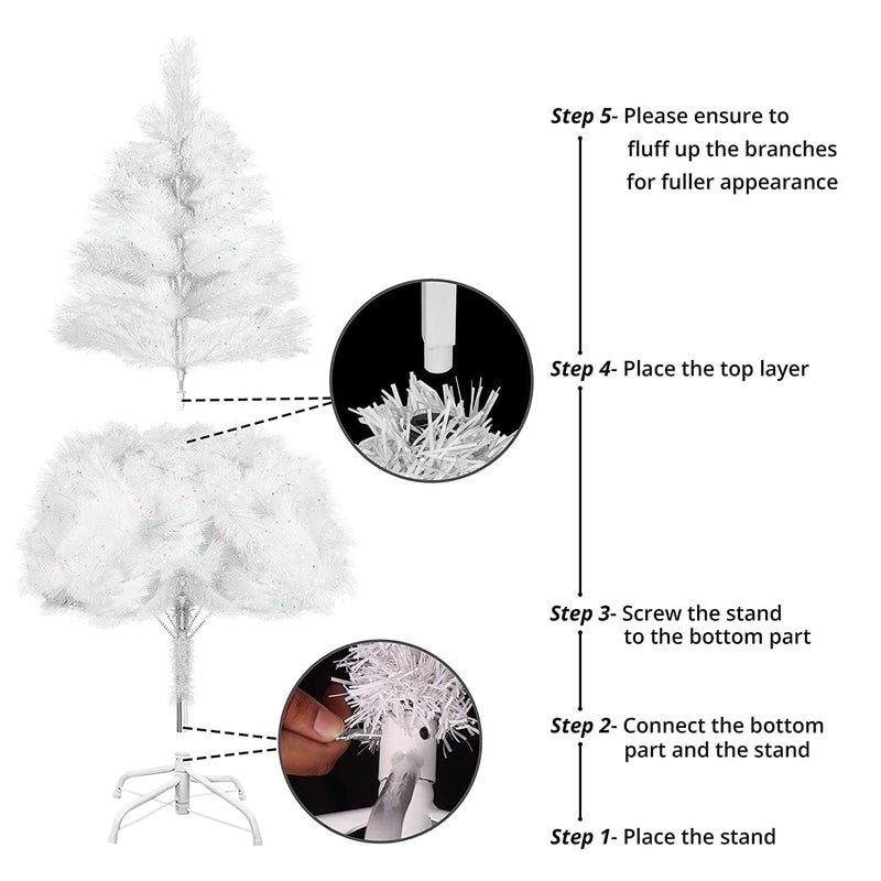 Northland Artificial White Christmas Tree 5 Feet Heavy Bushy Christmas Tree for Christmas Decorations Xmas Tree Christmas Tree 5 Feet for Home Church Office School College Only Tree - Image 5