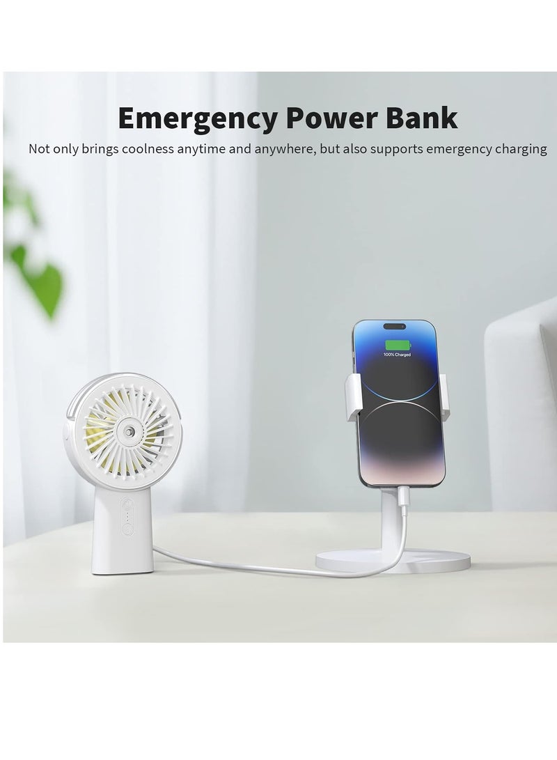 general Misting Fan Portable Handheld Fan, 4000mAh Hand Held Mist Fan Rechargeable Power Bank, 90° Adjustable Small Mister Fan, Personal Cooling Water Spray Fan - Image 5