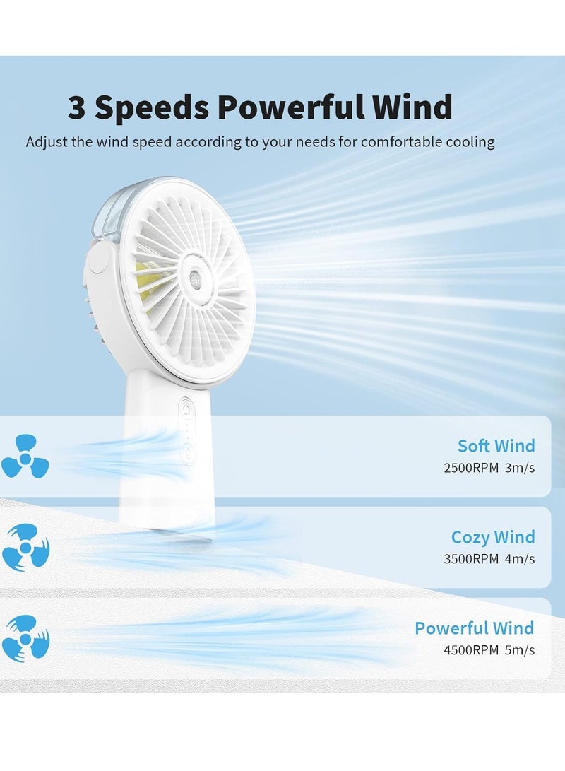 general Misting Fan Portable Handheld Fan, 4000mAh Hand Held Mist Fan Rechargeable Power Bank, 90° Adjustable Small Mister Fan, Personal Cooling Water Spray Fan - Image 3