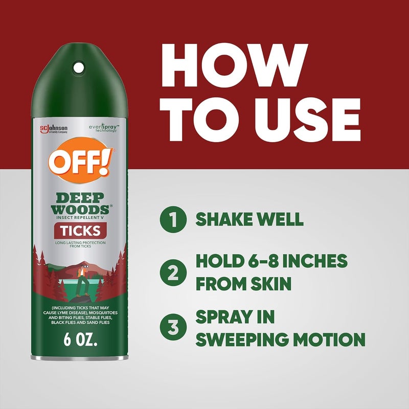 OFF! ! Deep Woods Insect Repellent Aerosol, Bug Spray with Long Lasting Protection from Ticks and Listed Bugs, 6 oz - Image 5